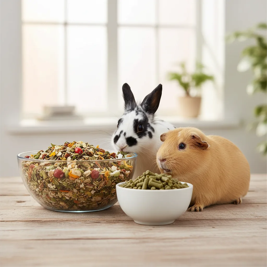Cea mai bună dietă pentru iepuri și cobai în 2026: Versele Laga Nature vs. Hrana Peletată