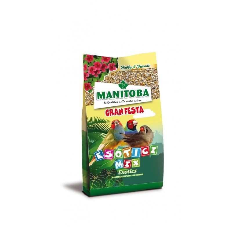 Manitoba Gran Festa Esotici Mix 500g, hrană complementară pentru pasari exotice